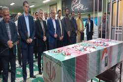 آیین تشییع و استقبال از شهید تازه شناسایی شده به همت کانون بسیج بیمارستان بعثت 